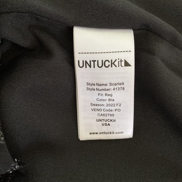 UNTUCKit Scarlett Starry Button Blouse Women’s Sz Large Semi Sheer Long Sleeve - Picture 12 of 13